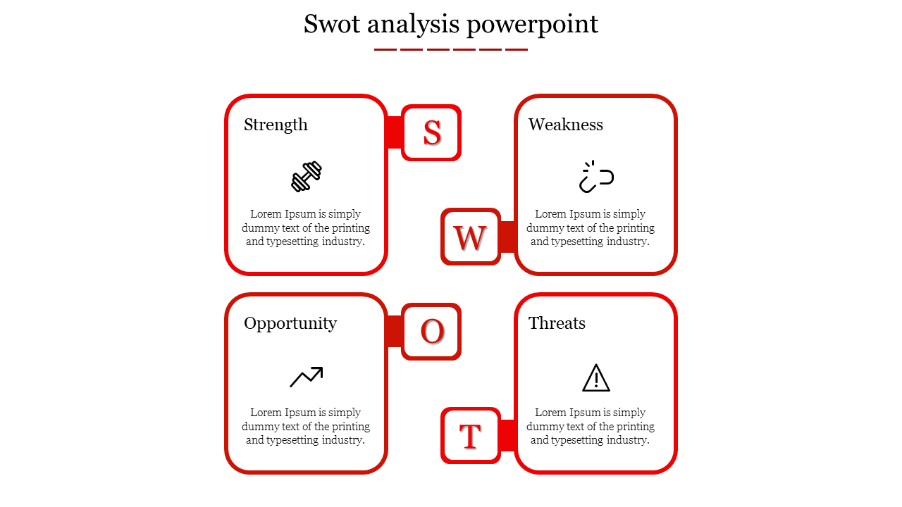 swot analysis powerpoint-Red